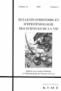 Bulletin d'histoire et d'épistémologie des sciences de la vie, v. 14, no 01